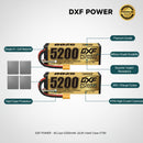 DXF LiPo Battery 4S 14.8V 5200mAh 140C Graphene Softcase Gold with EC5 / T / TRX / XT60 / XT90 / XT150 / Q8s Plug for RC 1/8 1/10 Buggy Truck Car Off-Road Drone