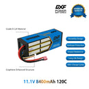 DXF 3S 11.1V 8400mAh 120C Graphene LiPo Hardcase Battery with 10AWG Deans T-Plug for RC Car Truck (1-6 Pack)
