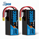 DXF SEMI-SOLID 14S 51.8V 23000mAh 10C Soft Case LiPo Battery with 10AWG Wire for Toy Cars, Boats, UAVs & Drones (1-6 Pack)