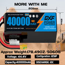 DXF SEMI-SOLID 12S 44.4V 40000mAh 10C Soft Case LiPo Battery with 8AWG Wire for Toy Cars, Boats, UAVs & Drones (1-6 Pack)