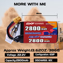 DXF 2800mAh 6S 110C 22.2V Lipo Battery Pack for FPV LiPo Battery