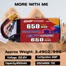 DXF 650mAh 6S 70C 22.2V Lipo Battery Pack for FPV LiPo Battery