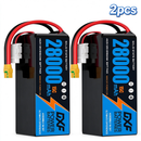 DXF SEMI-SOLID 12S 46.2V 28000mAh 15C Soft Case LiPo Battery with 8AWG Wire for Toy Cars, Boats, UAVs & Drones (1-6 Pack)