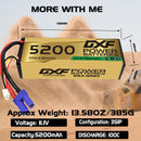 DXF LiPo Battery 3S 11.1V 5200mAh 100C Graphene Softcase Gold with EC5 / T / TRX / XT60 / XT90 / XT150 / Q8s Plug for RC 1/8 1/10 Buggy Truck Car Off-Road Drone