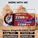 DXF 2200mAh 6S 120C 22.2V Lipo Battery Pack for FPV LiPo Battery