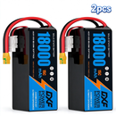DXF SEMI-SOLID 12S 46.2V 18000mAh 15C Soft Case LiPo Battery with 8AWG Wire for Toy Cars, Boats, UAVs & Drones (1-6 Pack)