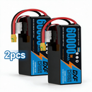 DXF 6S 22.2V 60000mAh 5C Soft Case LiPo Battery with 8AWG Wire for Toy Cars, Boats, UAVs & Drones (1-6 Pack)