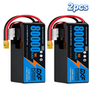 DXF SEMI-SOLID 12S 44.4V 80000mAh 10C Soft Case LiPo Battery with 8AWG Wire for Toy Cars, Boats, UAVs & Drones (1-6 Pack)