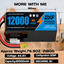 DXF SEMI-SOLID 12S 44.4V 12000mAh 15C Soft Case LiPo Battery with 8AWG Wire for Toy Cars, Boats, UAVs & Drones (1-6 Pack)