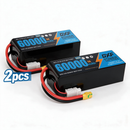 DXF 6S 22.2V 66000mAh 5C Soft Case LiPo Battery with 8AWG Wire for Toy Cars, Boats, UAVs & Drones (1-6 Pack)