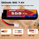 DXF 550mAh 2S 90C 7.4V Lipo Battery Pack for FPV LiPo Battery