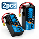 DXF 6S 22.2V 46000mAh 5C Soft Case LiPo Battery with 8AWG Wire for Toy Cars, Boats, UAVs & Drones (1-6 Pack)
