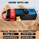 DXF Lipo Battery 5S 18.5V 6500mAh 80C Graphene Softcase with EC5 / T / TRX / XT60 / XT90 / XT150 / Q8s Plug for RC 1/8 1/10 Buggy Truck Car Off-Road Drone