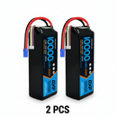 DXF 4S 14.8V 10000mAh 100C Graphene Soft Case LiPo Battery with EC5 Plug for 1/8 1/7 RC Cars, Trucks, Buggies & Boats (1-2 Pack Options)