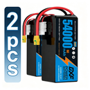 DXF 6S 22.2V 54000mAh 5C Soft Case LiPo Battery with 8AWG Wire for Toy Cars, Boats, UAVs & Drones (1-6 Pack)