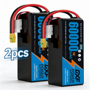 DXF SEMI-SOLID 12S 44.4V 60000mAh 5C Soft Case LiPo Battery with 8AWG Wire for Toy Cars, Boats, UAVs & Drones (1-6 Pack)
