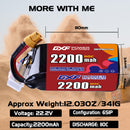 DXF 2200mAh 6S 110C 22.2V Lipo Battery Pack for FPV LiPo Battery