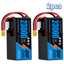 DXF 6S 23.1V 23000mAh 15C Soft Case LiPo Battery with 8AWG Wire for Toy Cars, Boats, UAVs & Drones (1-6 Pack)