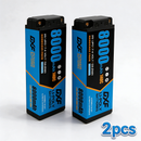 DXF 2S 7.4V 8000mAh 140C Blue Label Graphene LiPo Hardcase Battery with 12AWG 5mm Bullet to Deans Plug for 1/8 1/10 RC Car Truck Boat Drone (1-6 Pack Available)