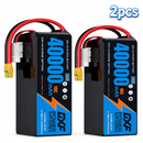 DXF SEMI-SOLID 14S 51.8V 40000mAh 10C Soft Case LiPo Battery with 8AWG Wire for Toy Cars, Boats, UAVs & Drones (1-6 Pack)