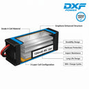 DXF BLUE Series 3S 11.1V 7200mAh 80C Hardcase LiPo Battery with Deans/T-Plug & 10AWG Wire (1-6 Pack)