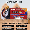 DXF 550mAh 6S 80C 22.2V Lipo Battery Pack for FPV LiPo Battery