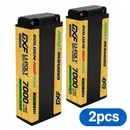 DXF 2S HV 7.6V 7000mAh 150C GOLDEN NGP PLUS Middle-Size Graphene LiPo Hardcase Battery with 12AWG 5mm Bullet to Deans Plug for 1/8 1/10 RC Car Truck Boat Drone (1-6 Pack Available)