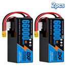 DXF 6S 22.2V 66000mAh 10C Soft Case LiPo Battery with 8AWG Wire for Toy Cars, Boats, UAVs & Drones (1-6 Pack)