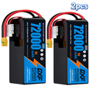 DXF SEMI-SOLID 18S 66.6V 72000mAh 5C Soft Case LiPo Battery with 8AWG Wire for Toy Cars, Boats, UAVs & Drones (1-6 Pack)