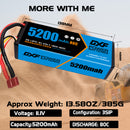 (ES)DXF Lipo Battery 3S 11.1V 5200MAH 80C Blue Series lipo Hardcase with Deans Plug for Rc 1/8 1/10 Buggy Truck Car Off-Road Drone