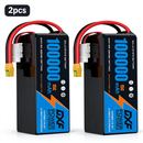 DXF SEMI-SOLID 12S 46.2V 100000mAh 15C Soft Case LiPo Battery with 8AWG Wire for Toy Cars, Boats, UAVs & Drones (1-6 Pack)