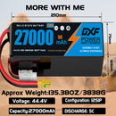 DXF SEMI-SOLID 12S 44.4V 27000mAh 10C Soft Case LiPo Battery with 8AWG Wire for Toy Cars, Boats, UAVs & Drones (1-6 Pack)