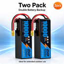 DXF 6S 22.2V 10000mAh 100C Soft Case LiPo Battery with 10AWG Wire for Toy Cars, Boats, UAVs & Drones (1-6 Pack)