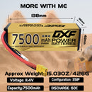 (CN)DXF Lipo Battery 3S 11.4V 7500MAH 150C  lipo Hardcase with  DEANS/T Plug for Rc 1/8 1/10 Buggy Truck Car Off-Road Drone