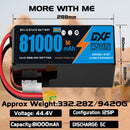 (CN)DXF 12S Lipo Battery 44.4V 5C 81000mAh Soft Case Battery  for Drone UAV FPV Car Truck Tank RC Buggy Truggy Racing Hobby