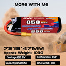 DXF 850mAh 6S 60C 22.8V Lipo Battery Pack for FPV LiPo Battery