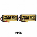 DXF 4S 14.8V 7000mAh 100C Hardcase LiPo Battery with 10AWG XT90 for 1/8 1/10 RC Cars, Trucks, Buggies (1/2 Pack Available)