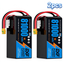 DXF 12S 44.4V 81000mAh 5C Soft Case LiPo Battery with 8AWG Wire for Toy Cars, Boats, UAVs & Drones (1-6 Pack)
