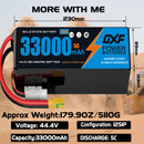 DXF 12S 44.4V 33000mAh 5C Semi-Solid-State Soft Case LiPo Battery with 8AWG Plug Options for Heavy-Lift Drone UAV Agricultural Multirotor (1-6 Pack Available)