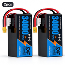 DXF SEMI-SOLID 14S 53.9V 34000mAh 15C Soft Case LiPo Battery with 8AWG Wire for Toy Cars, Boats, UAVs & Drones (1-6 Pack)
