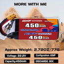 DXF 450mAh 6S 80C 22.2V Lipo Battery Pack for FPV LiPo Battery
