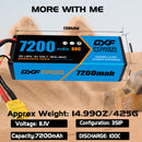 (IT)DXF Lipo Battery 3S 11.1V 7200MAH 80C Blue Series lipo Hardcase with XT90 Plug for Rc 1/8 1/10 Buggy Truck Car Off-Road Drone