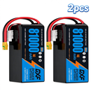 DXF 14S 51.8V 81000mAh 5C Soft Case LiPo Battery with 8AWG Wire for Toy Cars, Boats, UAVs & Drones (1-6 Pack)
