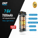 DXF LiPo Battery 2S2P HV 7.6V 7000mAh 140C Graphene Gray with 5mm Bullet / EC5 / T / TRX / XT60 / XT90 / XT150 / Q8s Plug for RC 1/10 1/8 Scale Car Racing