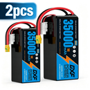 DXF 6S 22.2V 35000mAh 5C Soft Case LiPo Battery with 8AWG Wire for Toy Cars, Boats, UAVs & Drones (1-6 Pack)