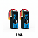 DXF 6S 22.2V 4200mAh 100C Graphene Soft Case LiPo Battery with XT60 Plug for 1/8 1/10 RC Cars, Trucks, Buggies & Drones (Multi-Pack Options)