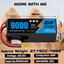 (CN)DXF 6S Lipo Battery 22.8V 100C 9000mAh Soft Case Battery  for Drone UAV FPV Car Truck Tank RC Buggy Truggy Racing Hobby