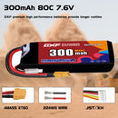 DXF 300mAh 2S 80C 7.6V Lipo Battery Pack for FPV LiPo Battery