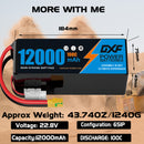 (CN)DXF 6S Lipo Battery 22.8V 100C 12000mAh Soft Case Battery  for Drone UAV FPV Car Truck Tank RC Buggy Truggy Racing Hobby