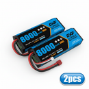 DXF 2S 7.4V 8000mAh 140C Graphene LiPo Hardcase Battery with 10AWG Deans T-Plug for 1/8 1/10 RC Car Truck Boat Drone (1-6 Pack Available)